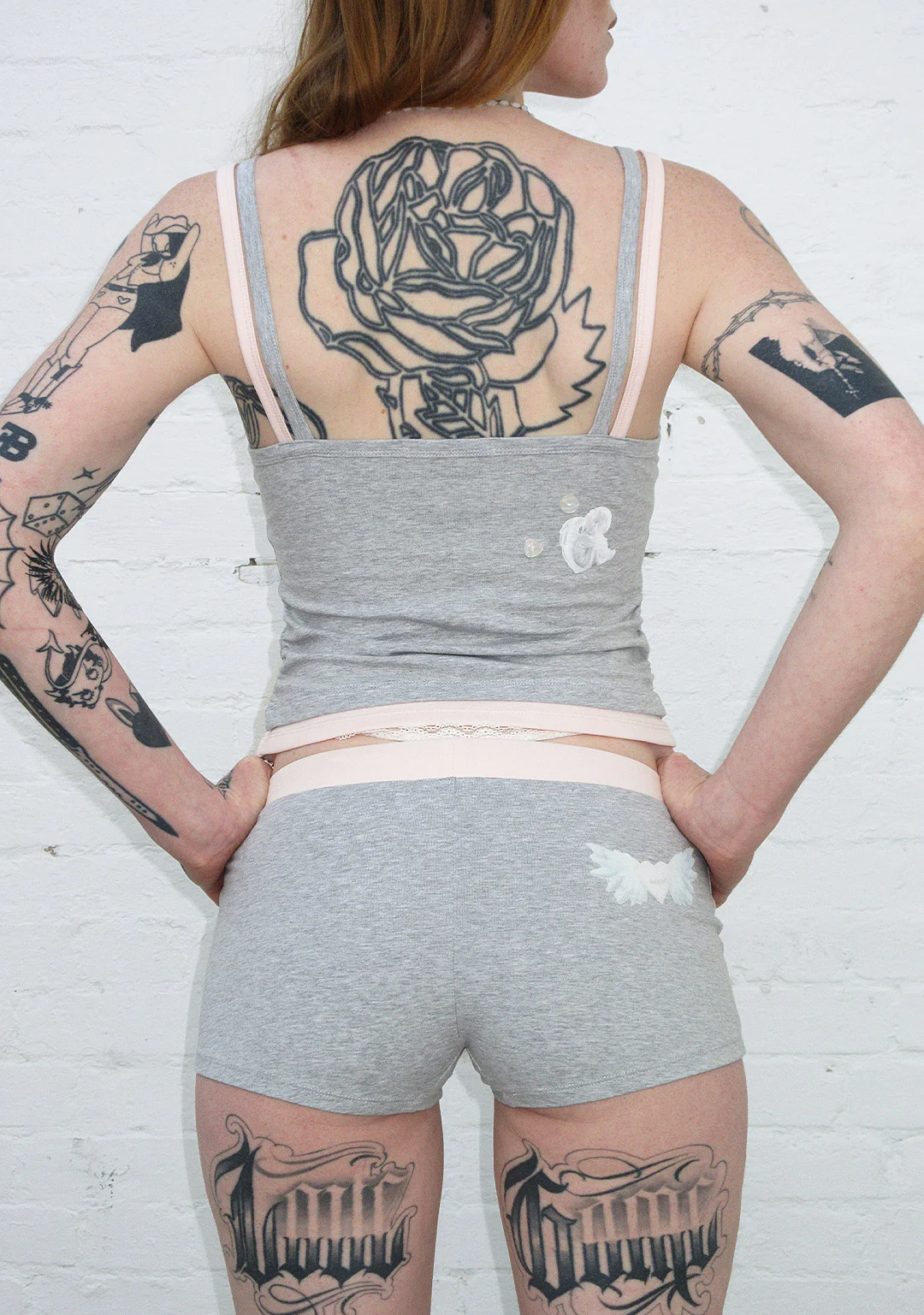 WHISPER MICRO HOTPANT SHORTS GREY MARL - Image 4